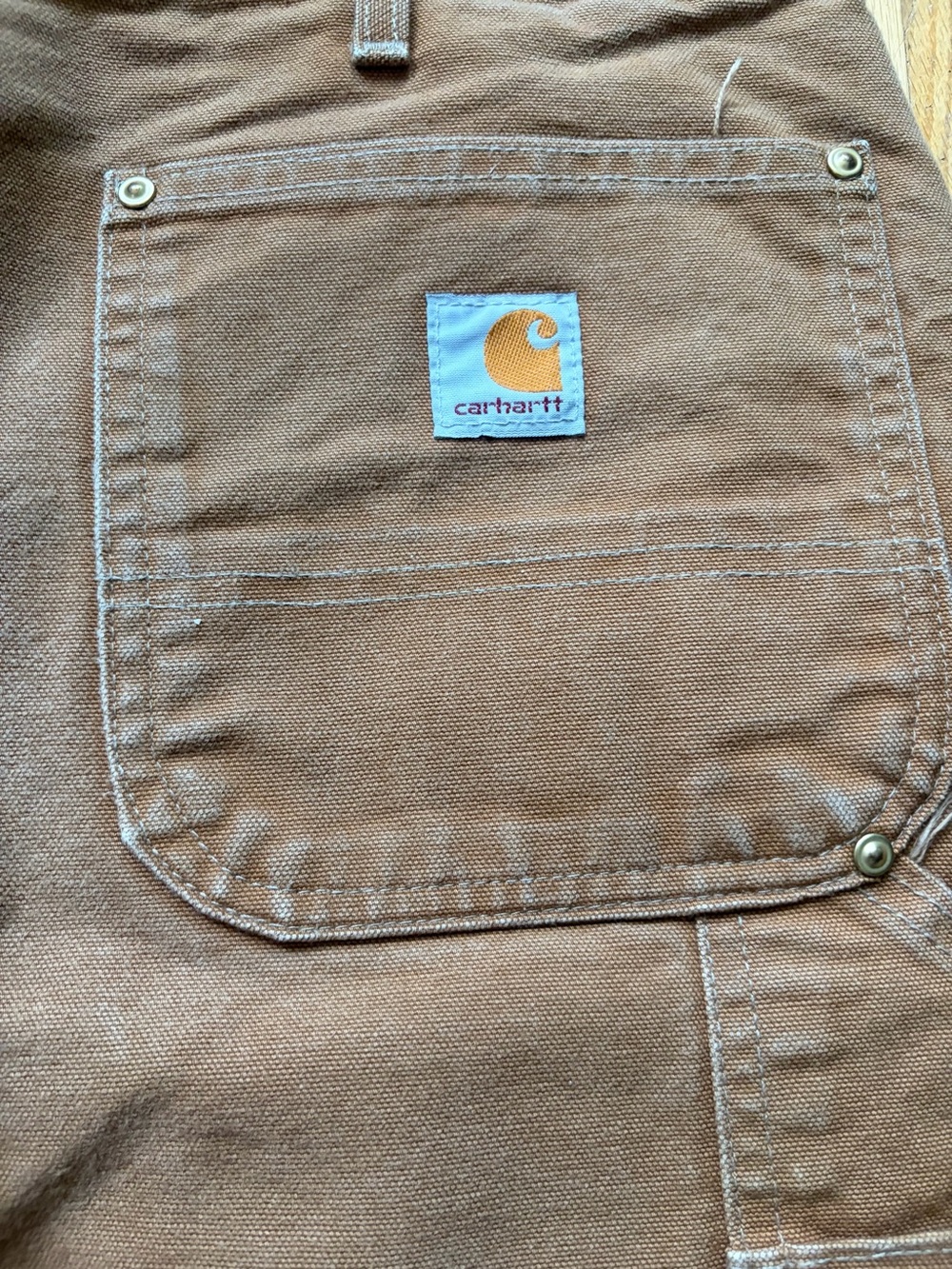 Iconic B01 Carhartt Brown Firm Duck Double-Front Dungaree 36"x30" - Picture 5 of 11
